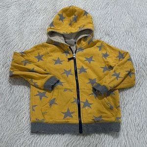 Hanna andersson boys yellow star zipper hoodie size 110